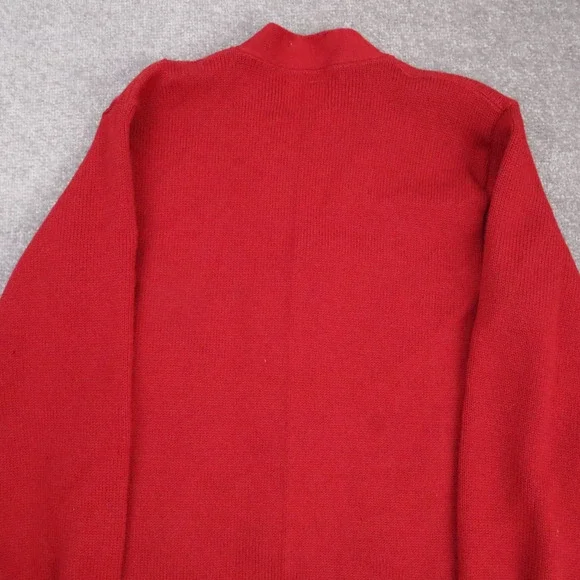 VTG 60s Spaulding Sand Knit Pins Varsity Medium Red Long Sleeve Cardigan Sweater